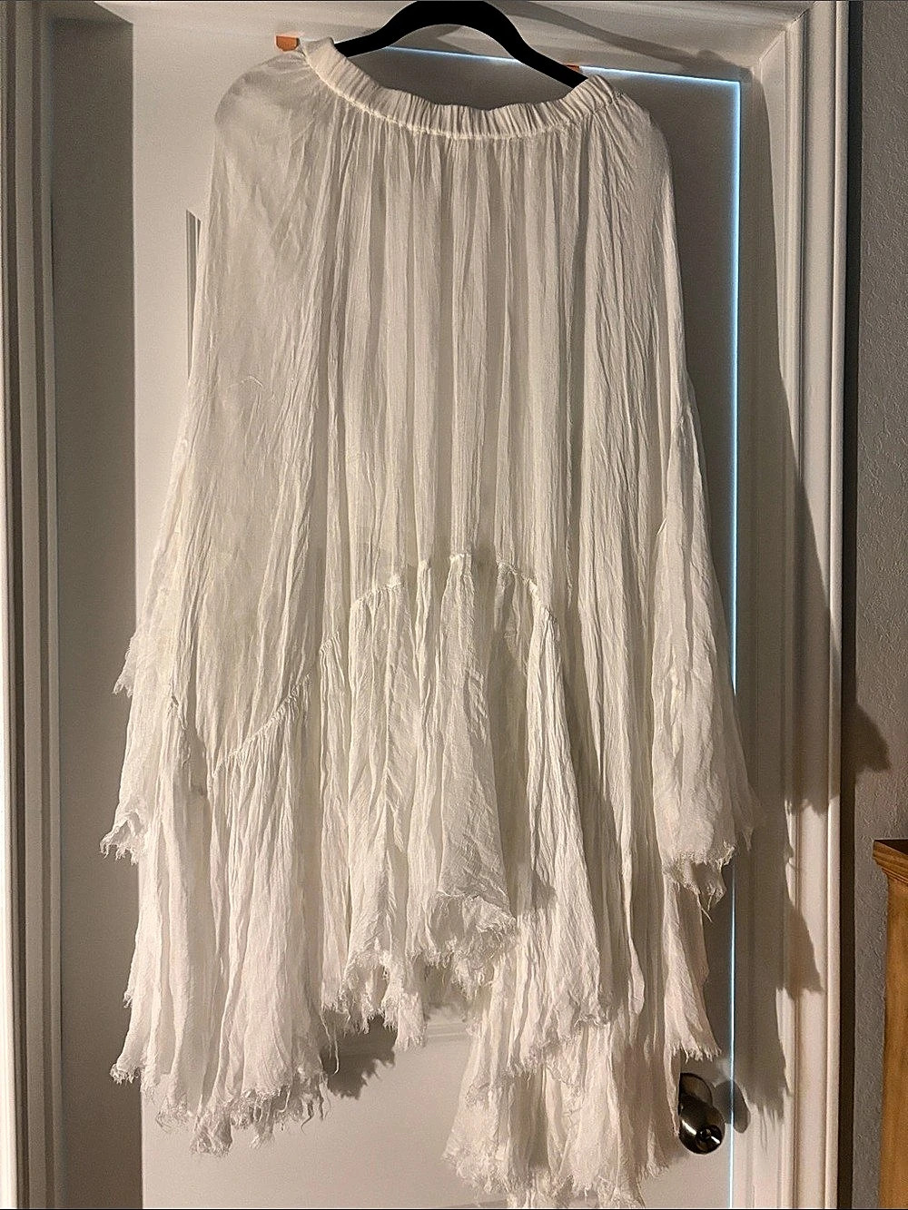 Free People Clover Skirt Tiered Fringe Maxi White - Picture 3 of 3